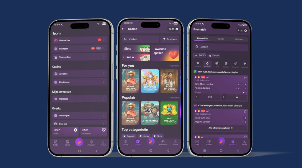 Casino App Tonybet spelaanbod afbeelding