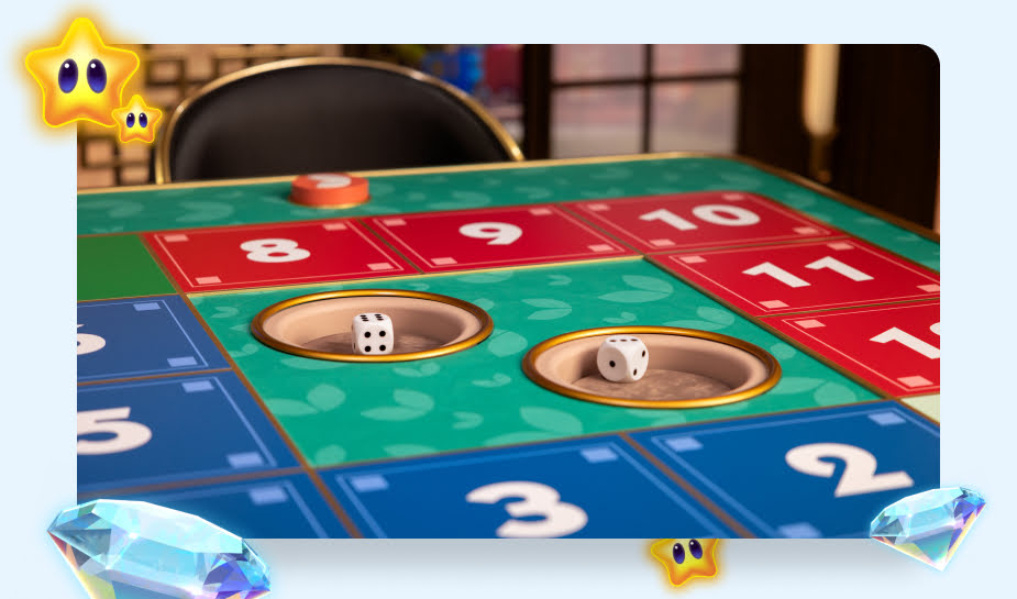 Monopoly Roll'em speelveld tafel