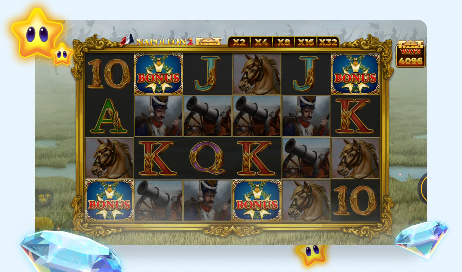 Napoleon 2: Fat Stacks speelveld - Bonus gedraaid