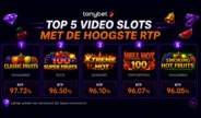 Top 5 slots met de hoogste RTP bij Tonybet