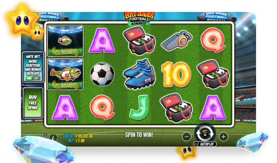 Big Bass Football Bonanza speelveld - Gameplay