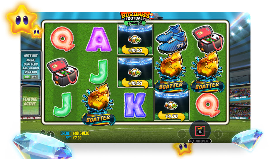 Big Bass Football Bonanza speelveld - Scatters