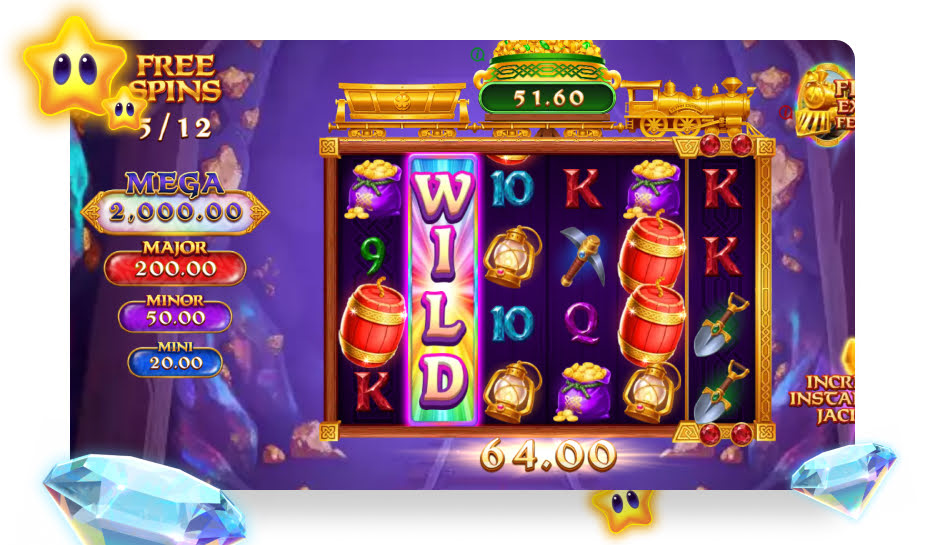Mining Pots of Gold Express Gold Blitz Speelveld - Bonusronde free spins