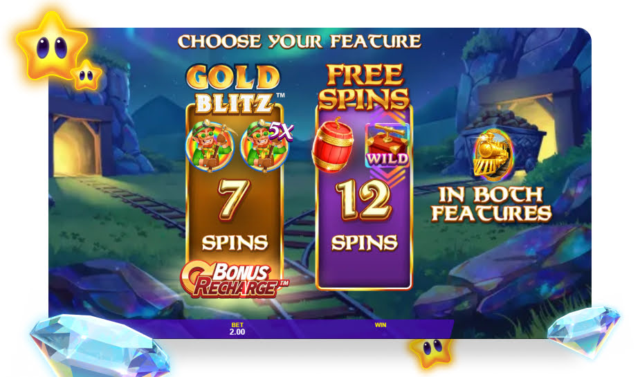 Mining Pots of Gold Express Gold Blitz Speelveld - feature kiezen