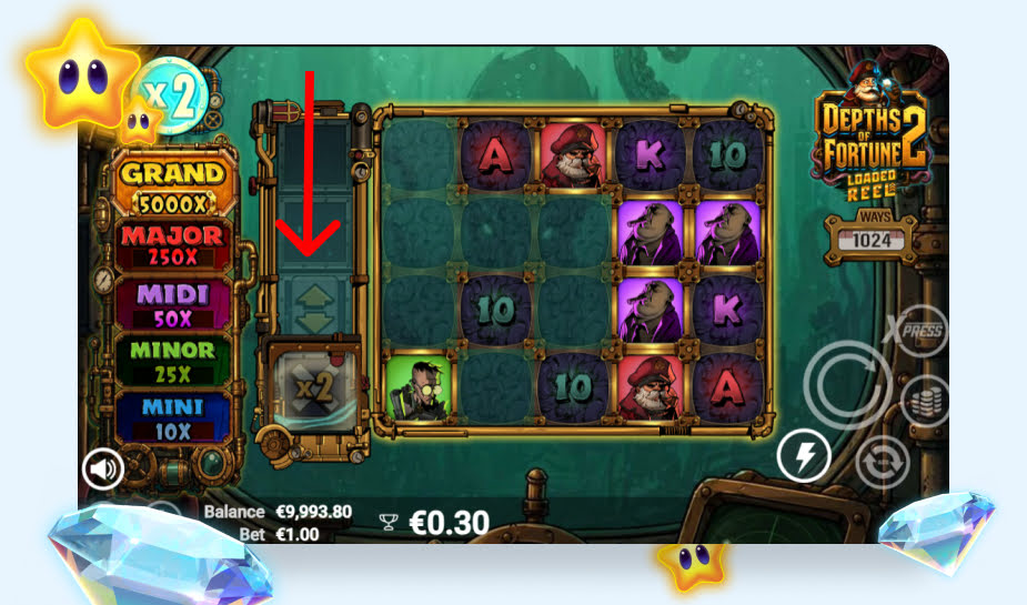 Printscreen Depths of Fortune 2 Loaded Reel afbeelding