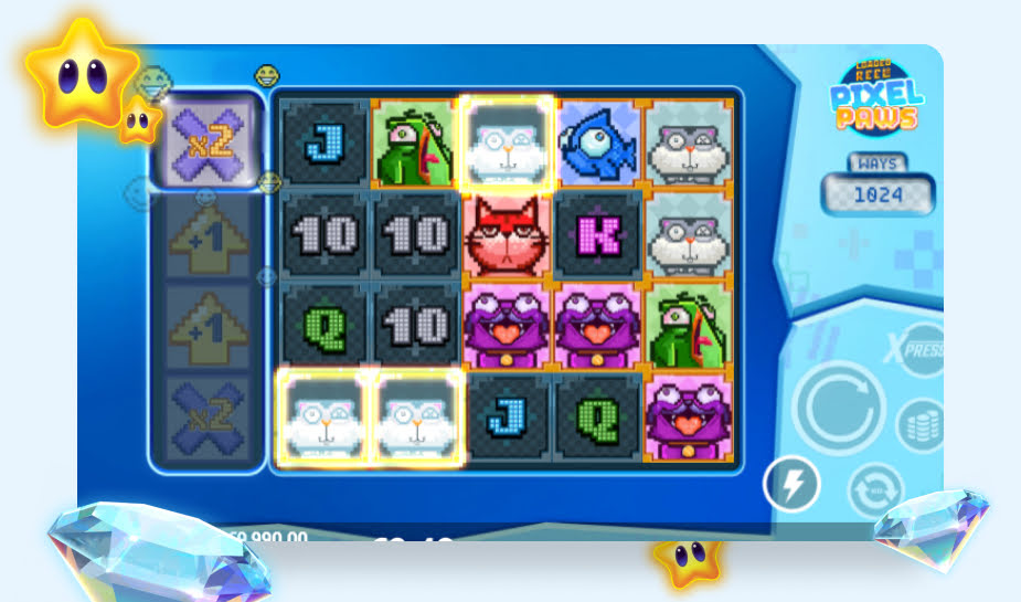Printscreen Pixel Paws afbeelding blauw