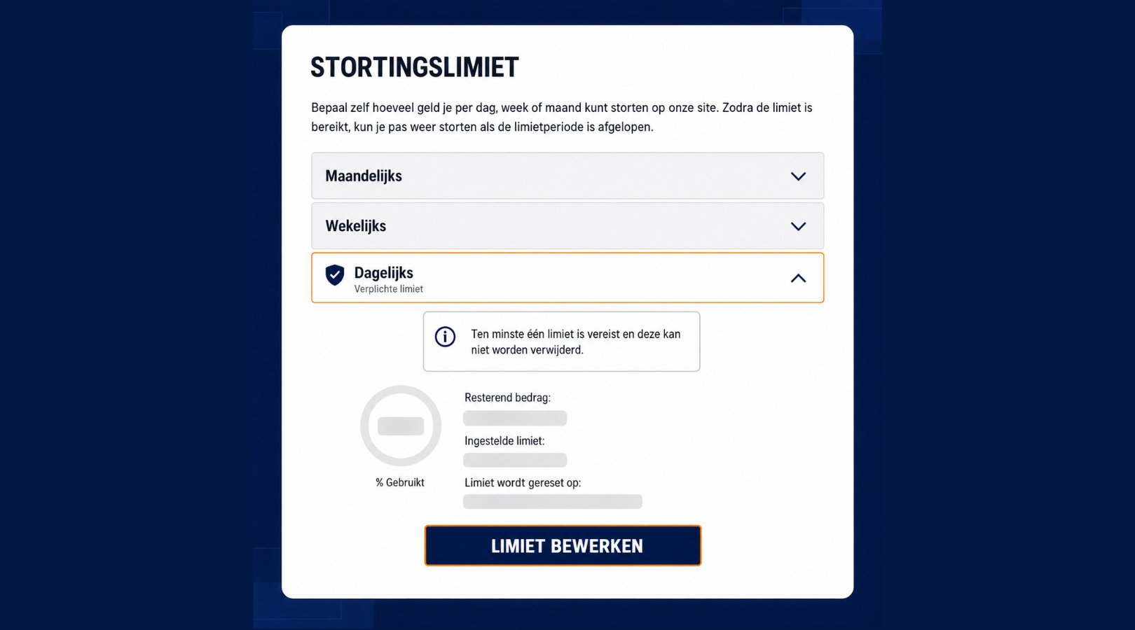 Controleer je speellimieten