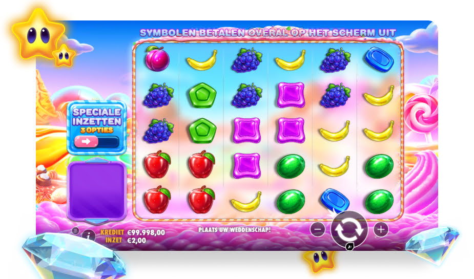 Sweet Bonanza 2500 speelveld - Gameplay
