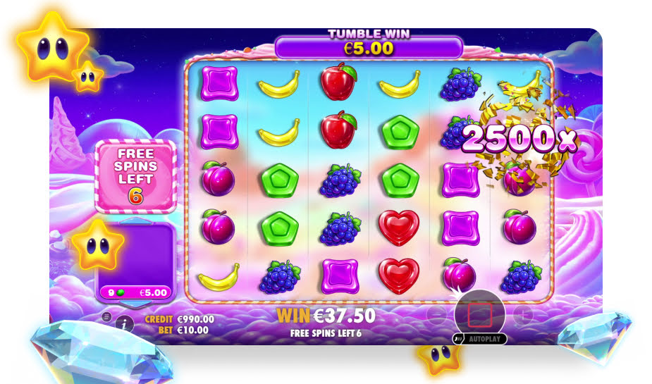Sweet Bonanza 2500 speelveld - Tumble