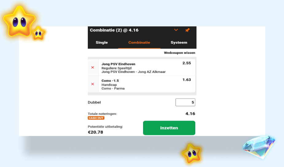 Combinatieweddenschappen stap 6