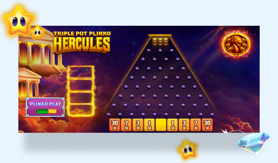 Triple Pot Plinko Hercules bonusgame