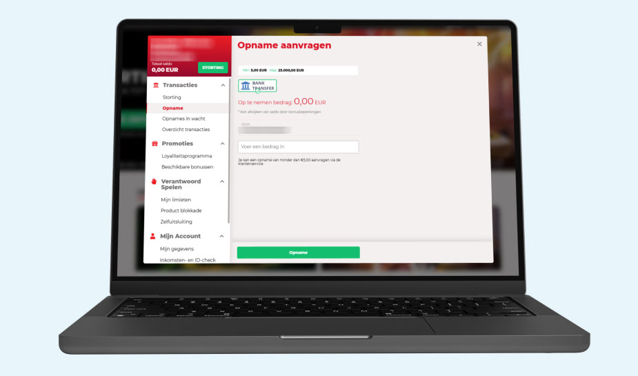 Minimaal bedrag laten uitbetalen afbeelding