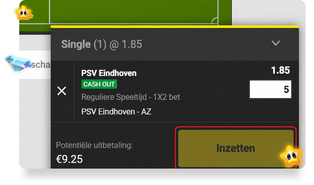 Vul je inzet in en bekijk de mogelijke uitbetaling