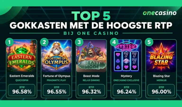 OneCasino Top 5 RTP gokkasten 925x545px