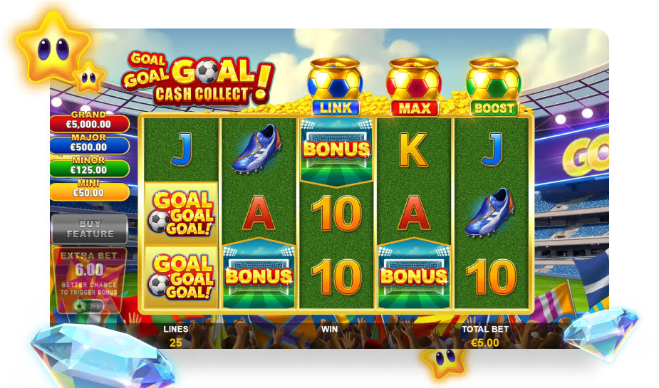 Goal Goal Goal Cash Collect Speelveld - Bonus gedraaid