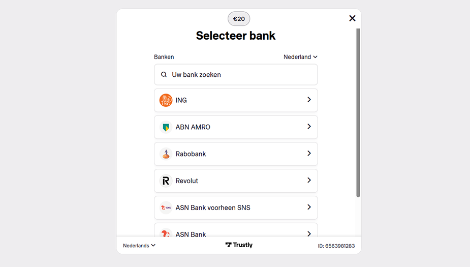 Log in bij je bank